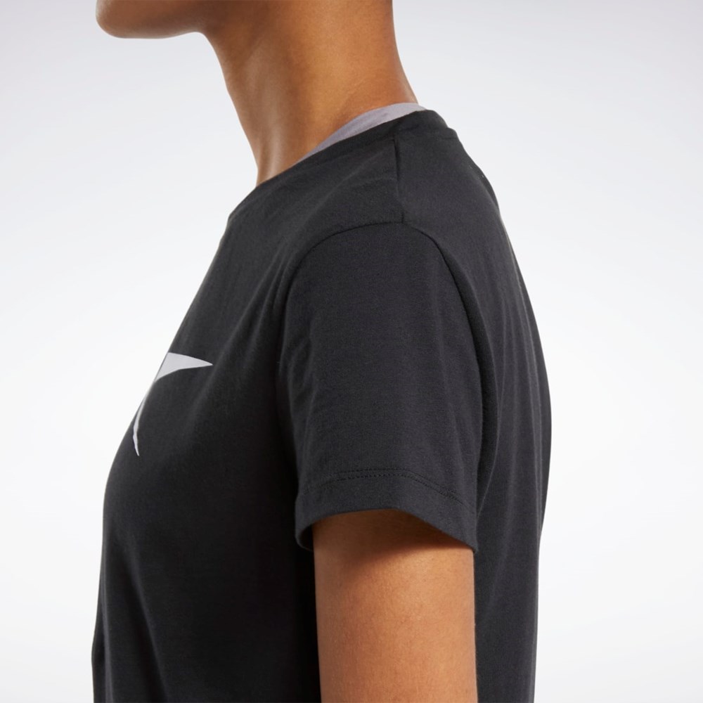 Reebok Koulutus Essentials Vector Graafinen Tee Mustat | HKRWDO-348