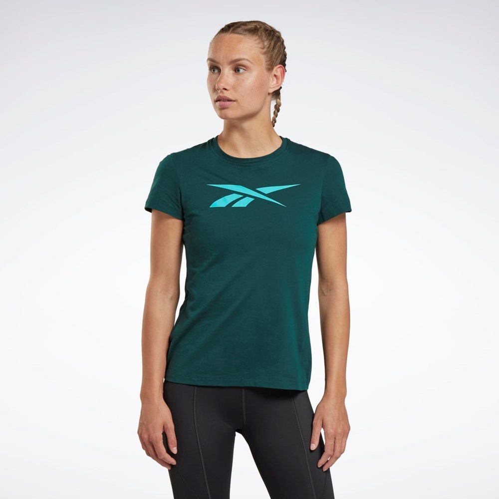Reebok Koulutus Essentials Vector Graafinen Tee Vihreä | VRXBGY-190
