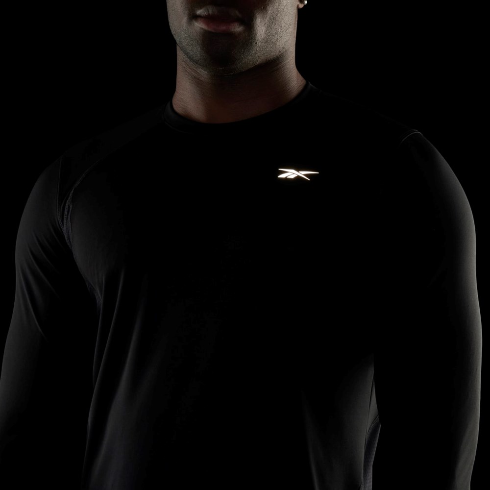 Reebok Koulutus Long Sleeve T-Shirt Mustat | ZWBEXV-345