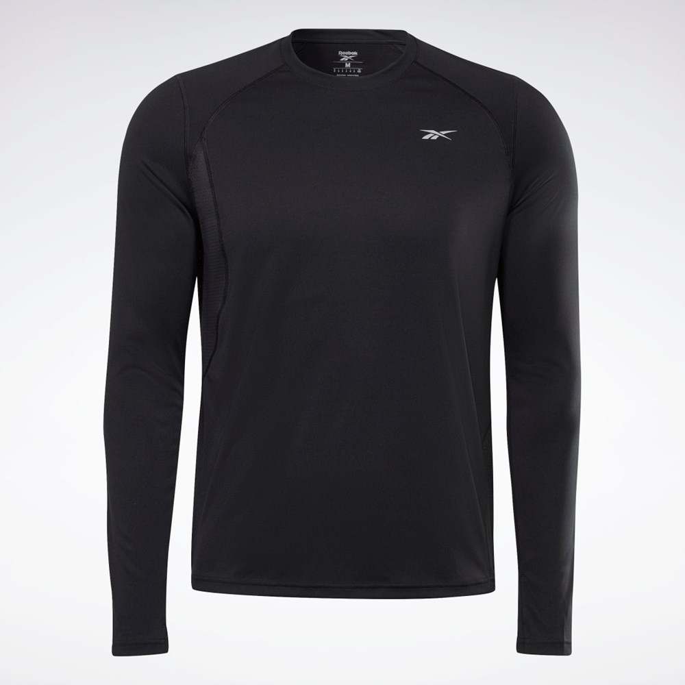 Reebok Koulutus Long Sleeve T-Shirt Mustat | ZWBEXV-345