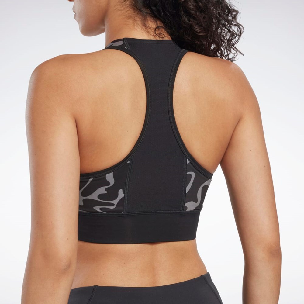 Reebok Koulutus Printed Sports Bra Mustat | FGNZQE-046
