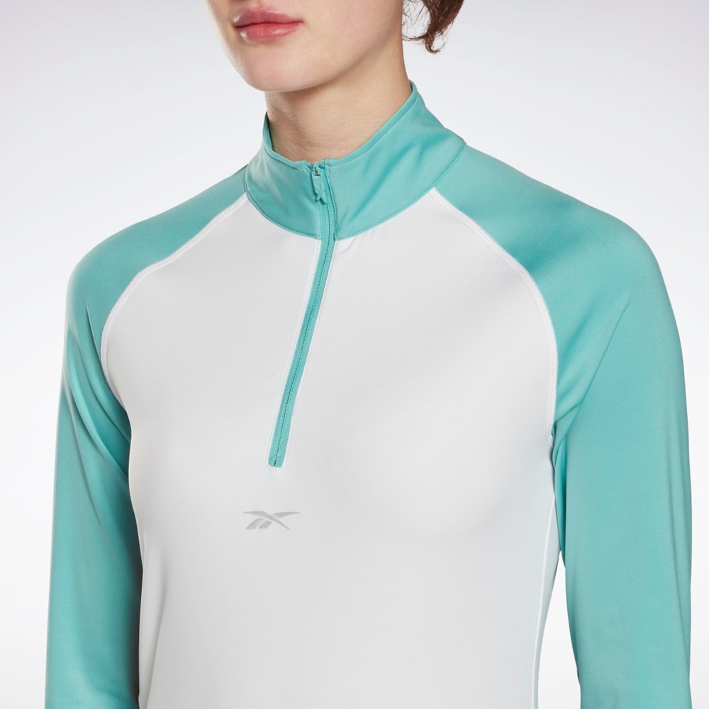 Reebok Koulutus Quarter-Zip Sweatshirt Valkoinen | KRGVMJ-762