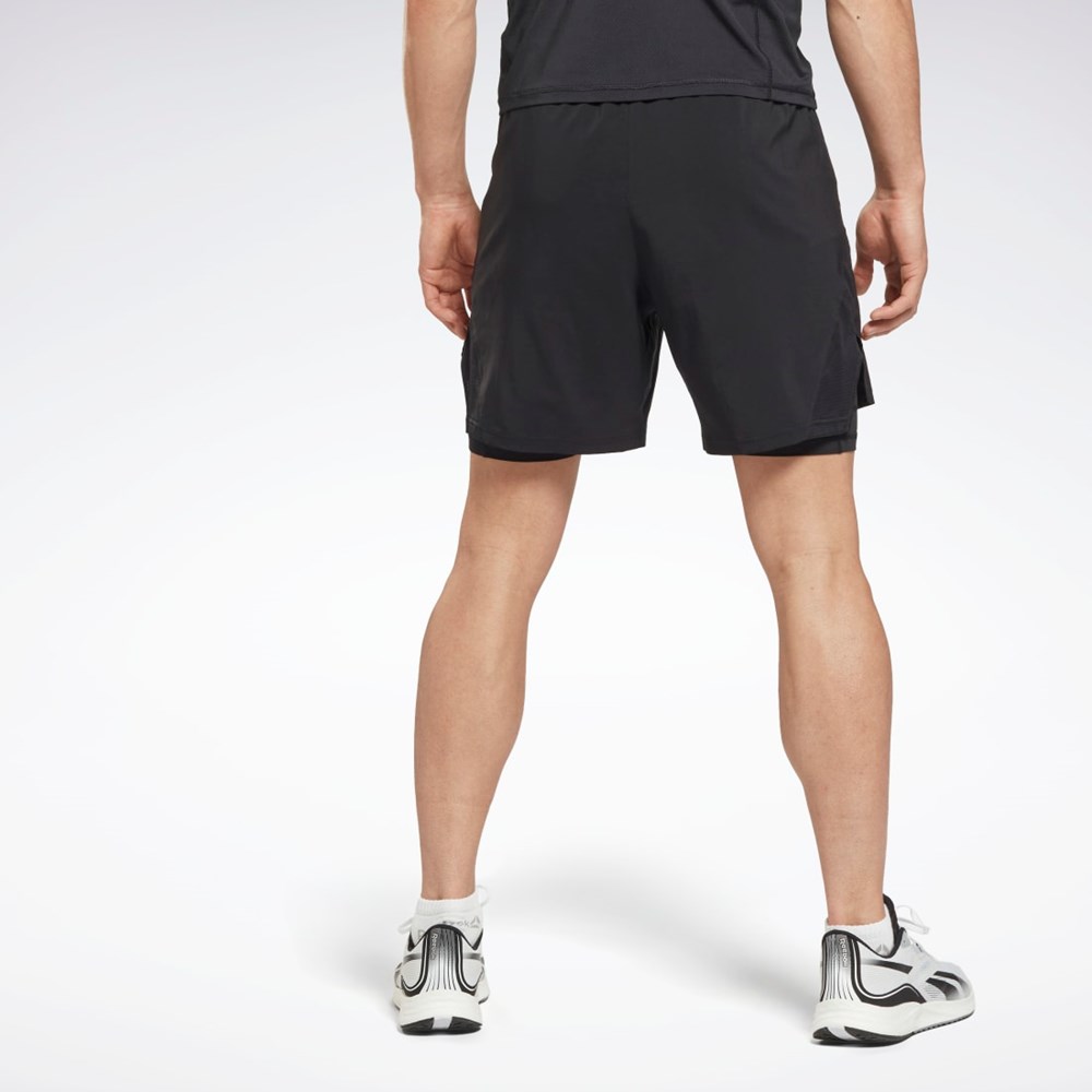 Reebok Koulutus Two-in-One Shorts Mustat | TJEOML-394