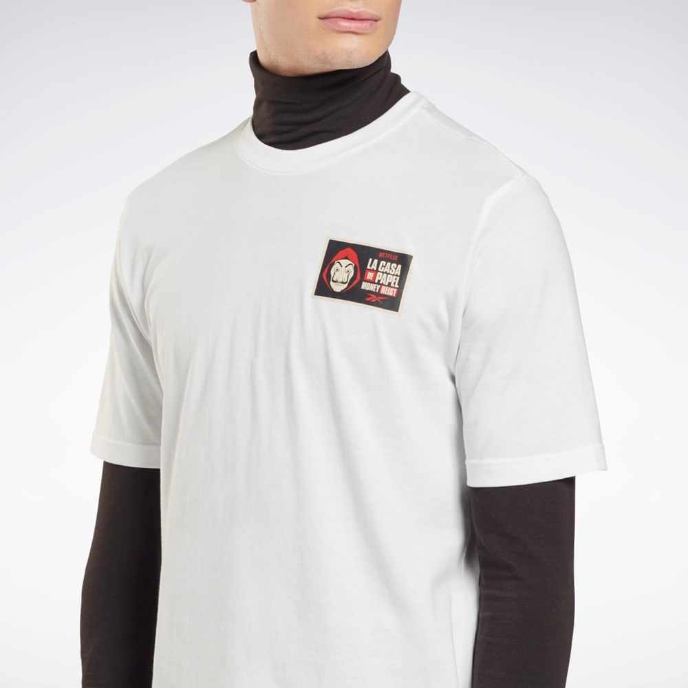 Reebok La Casa De Papel T-Shirt Valkoinen | VLSJQX-961