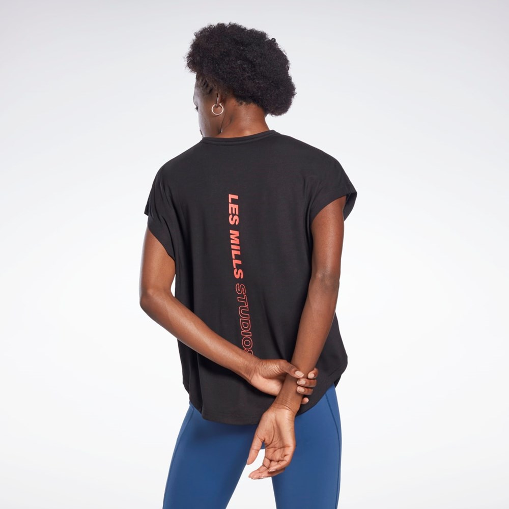 Reebok Les Mills® ACTIVCHILL+DREAMBLEND T-Shirt Mustat | TYMJSU-405
