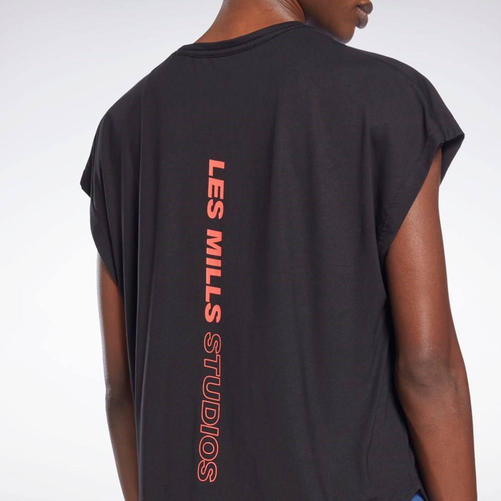 Reebok Les Mills® ACTIVCHILL+DREAMBLEND T-Shirt Mustat | TYMJSU-405