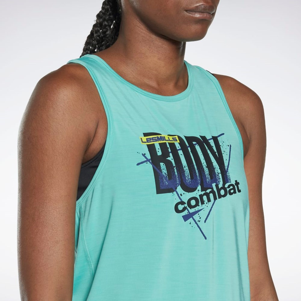 Reebok Les Mills® BodyCombat® ACTIVCHILL Graafinen Tank Top Semi Classic Teal | TQKBFD-890