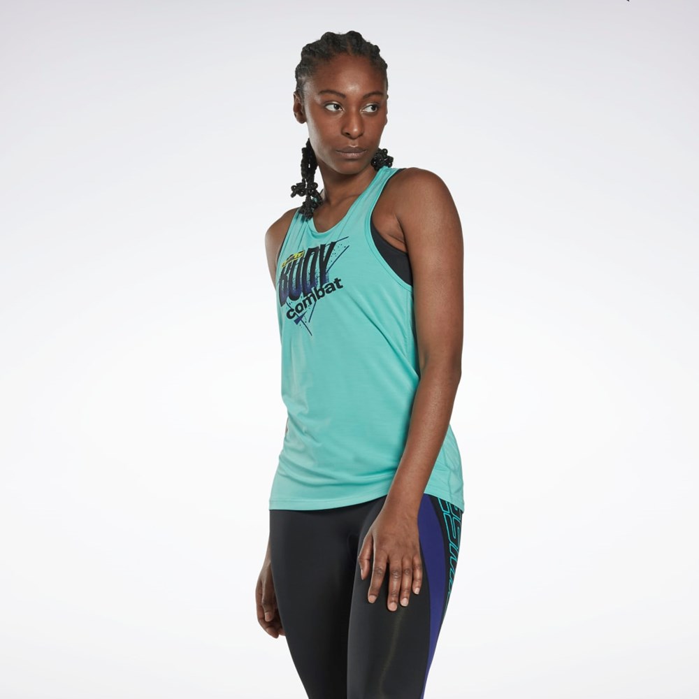 Reebok Les Mills® BodyCombat® ACTIVCHILL Graafinen Tank Top Semi Classic Teal | TQKBFD-890