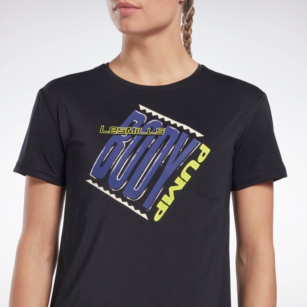 Reebok Les Mills® BodyPump® ACTIVCHILL Urheilulliset Tee Mustat | MVIDHJ-546