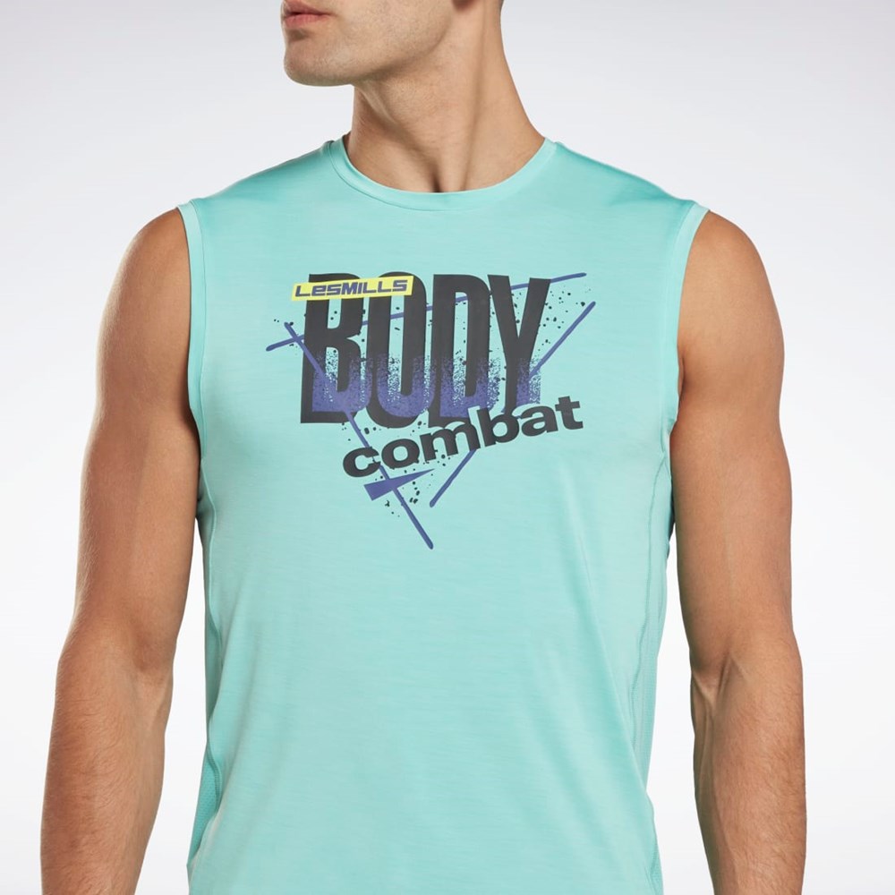 Reebok Les Mills® BodyPump® Activchill Tank Top Semi Classic Teal | MYNTHV-520