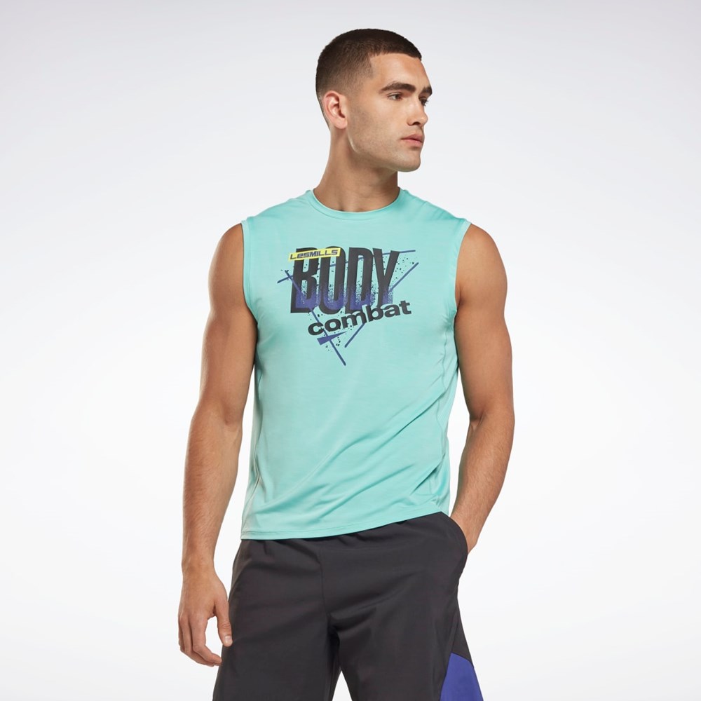 Reebok Les Mills® BodyPump® Activchill Tank Top Semi Classic Teal | MYNTHV-520
