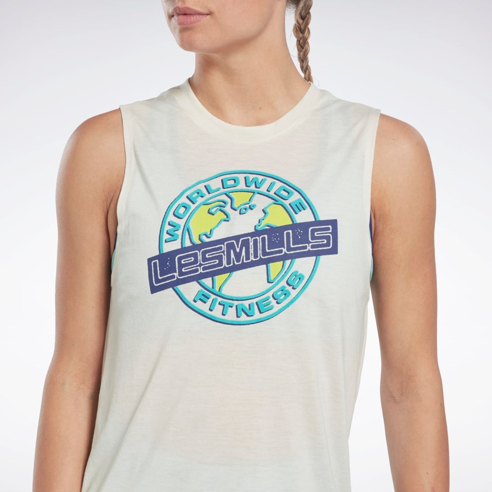 Reebok Les Mills® Graafinen Muscle Tank Top Valkoinen | SWVZCI-420
