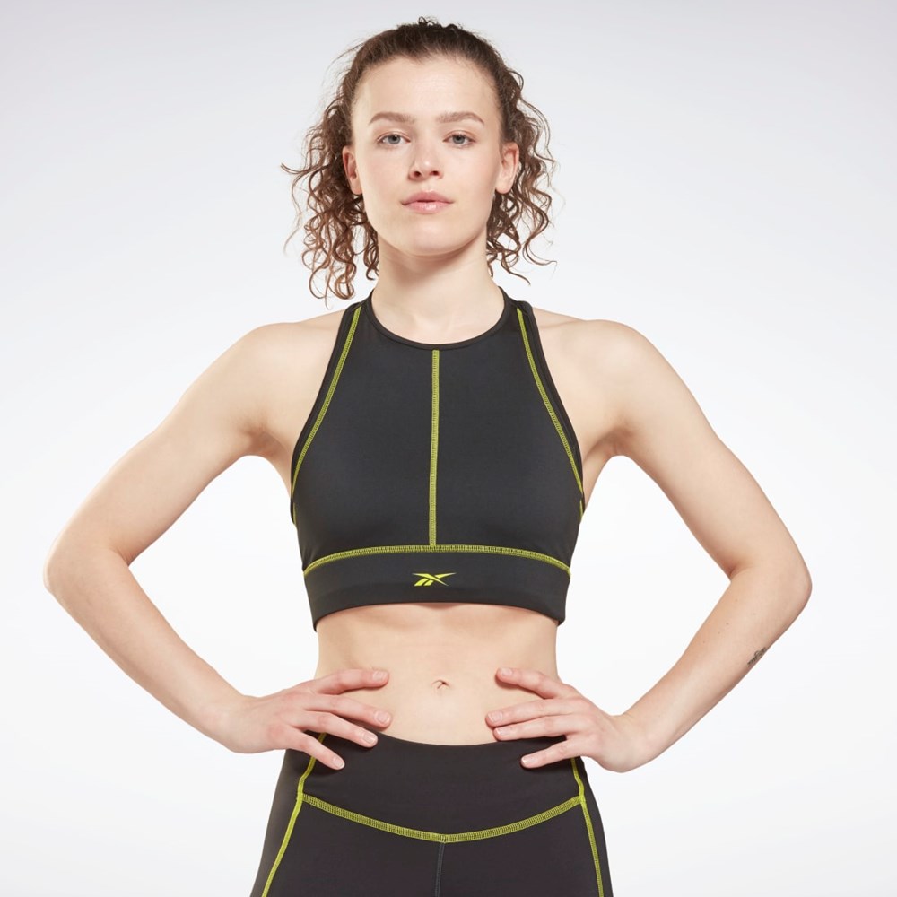 Reebok Les Mills® High-Neck Sports Bra Mustat | VDGJAK-267