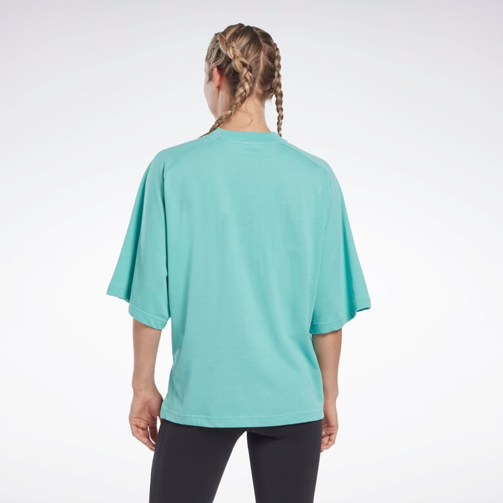 Reebok Les Mills® Layering T-Shirt Semi Classic Teal | WAFDRB-345