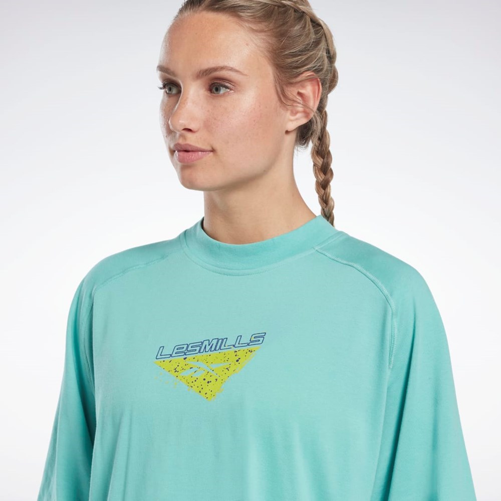 Reebok Les Mills® Layering T-Shirt Semi Classic Teal | WAFDRB-345