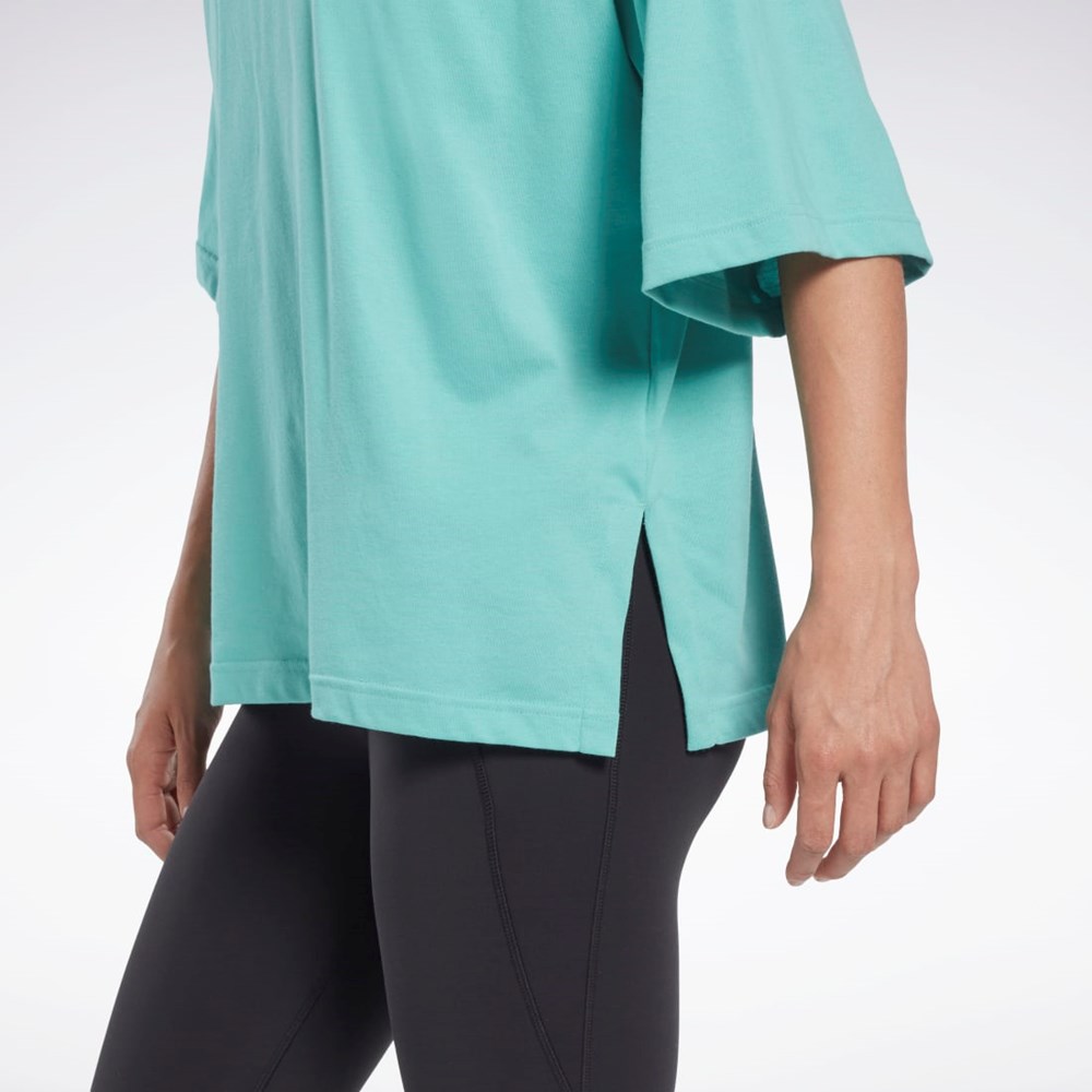 Reebok Les Mills® Layering T-Shirt Semi Classic Teal | WAFDRB-345