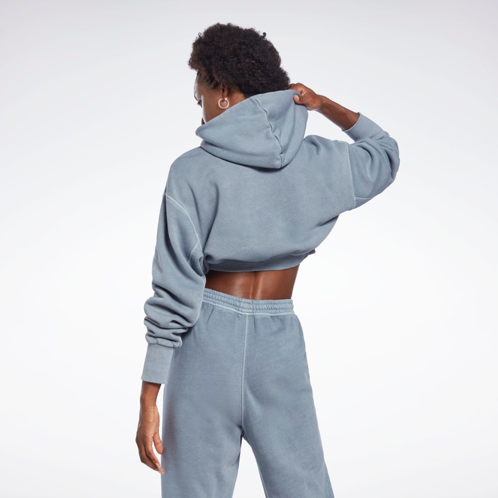 Reebok Les Mills® Natural Dye Crop Hoodie Harmaat | VPHBJL-438
