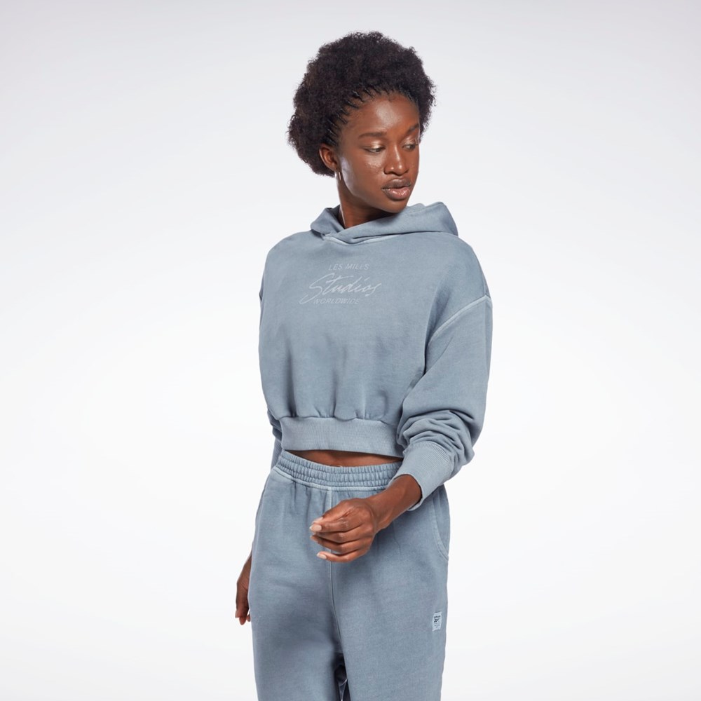 Reebok Les Mills® Natural Dye Crop Hoodie Harmaat | VPHBJL-438