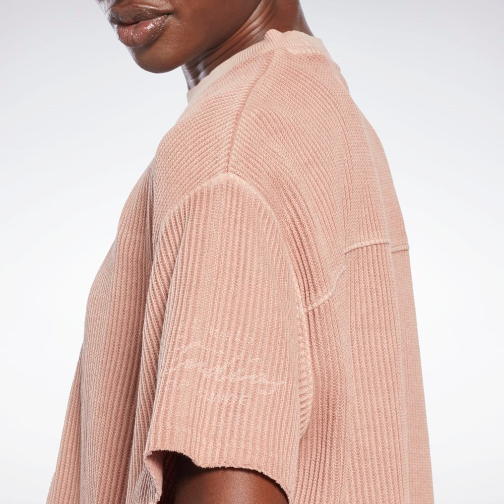 Reebok Les Mills® Natural Dye Waffle T-Shirt Koralli | EXRQHA-491
