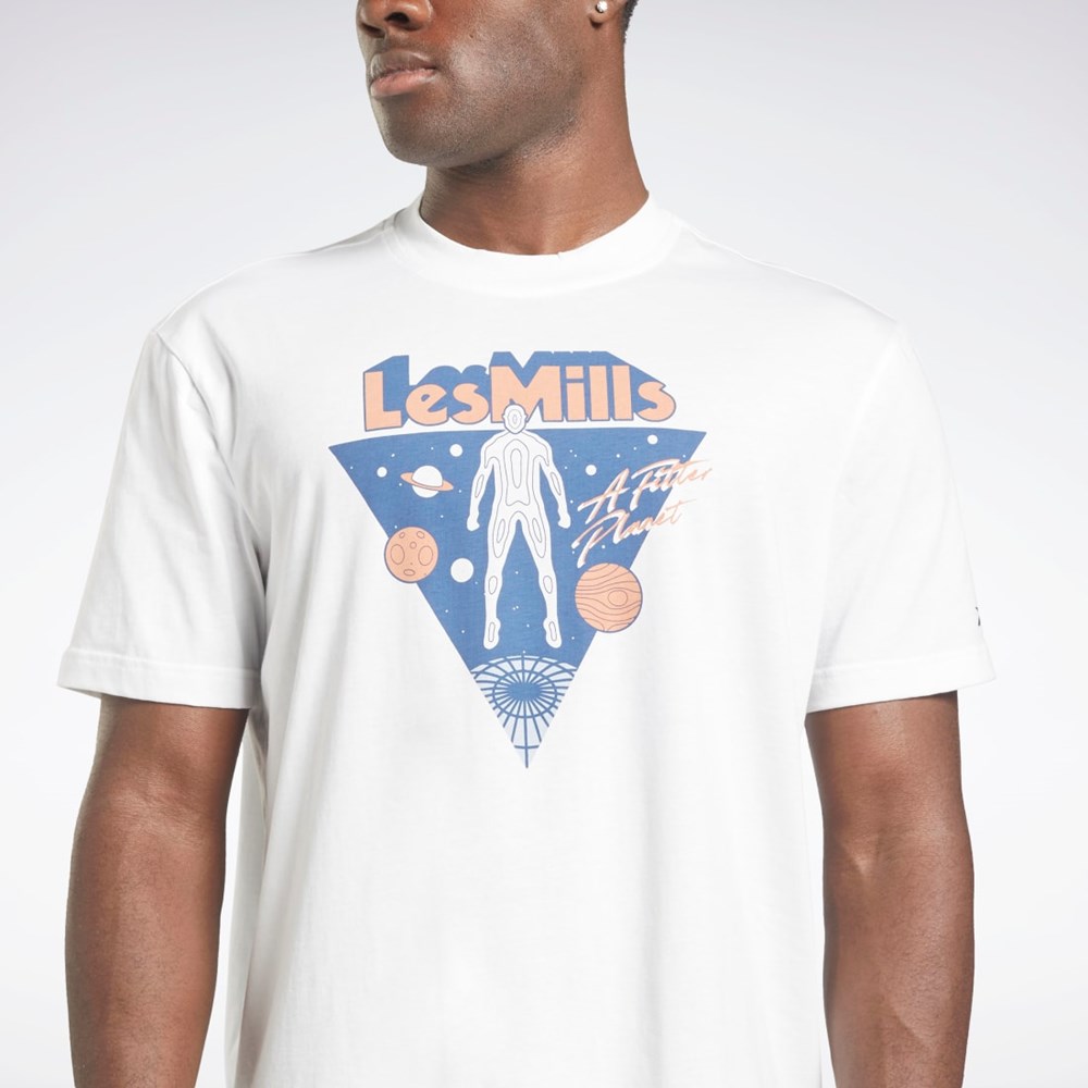 Reebok Les Mills® Oversized Graafinen T-Shirt Valkoinen | DLMQNX-501