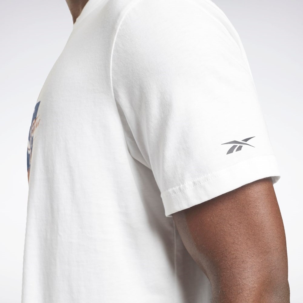 Reebok Les Mills® Oversized Graafinen T-Shirt Valkoinen | DLMQNX-501
