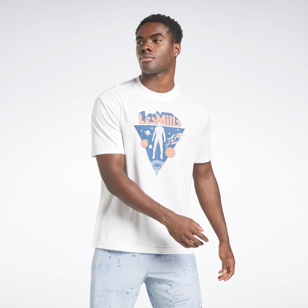 Reebok Les Mills® Oversized Graafinen T-Shirt Valkoinen | DLMQNX-501