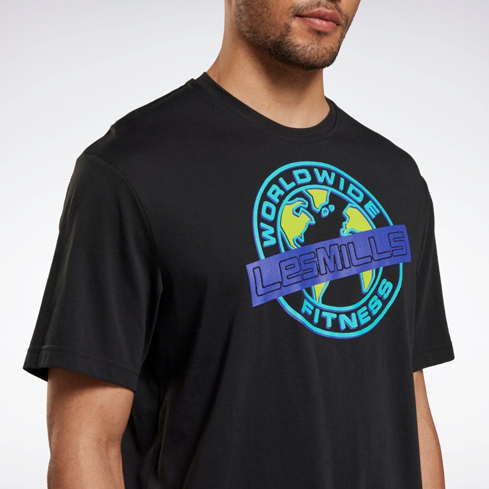 Reebok Les Mills® Oversized Graafinen T-Shirt Mustat | HFTLDI-065
