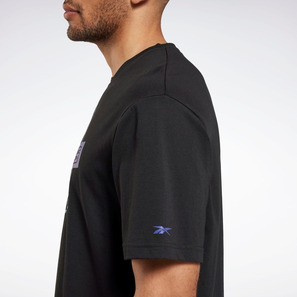 Reebok Les Mills® Oversized Graafinen T-Shirt Mustat | HFTLDI-065