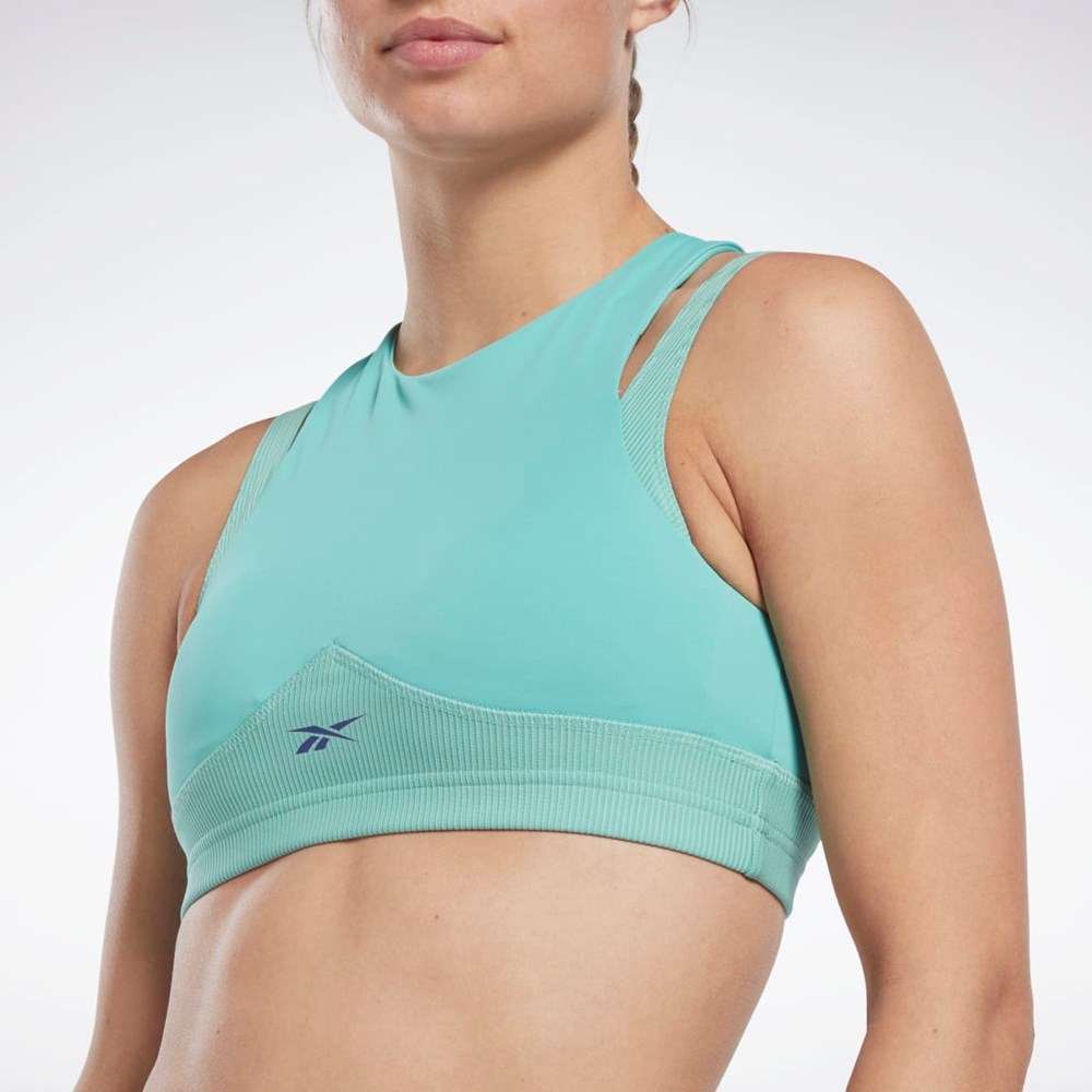 Reebok Les Mills® Rib Cropped Tank Top Semi Classic Teal | TRUYCB-872
