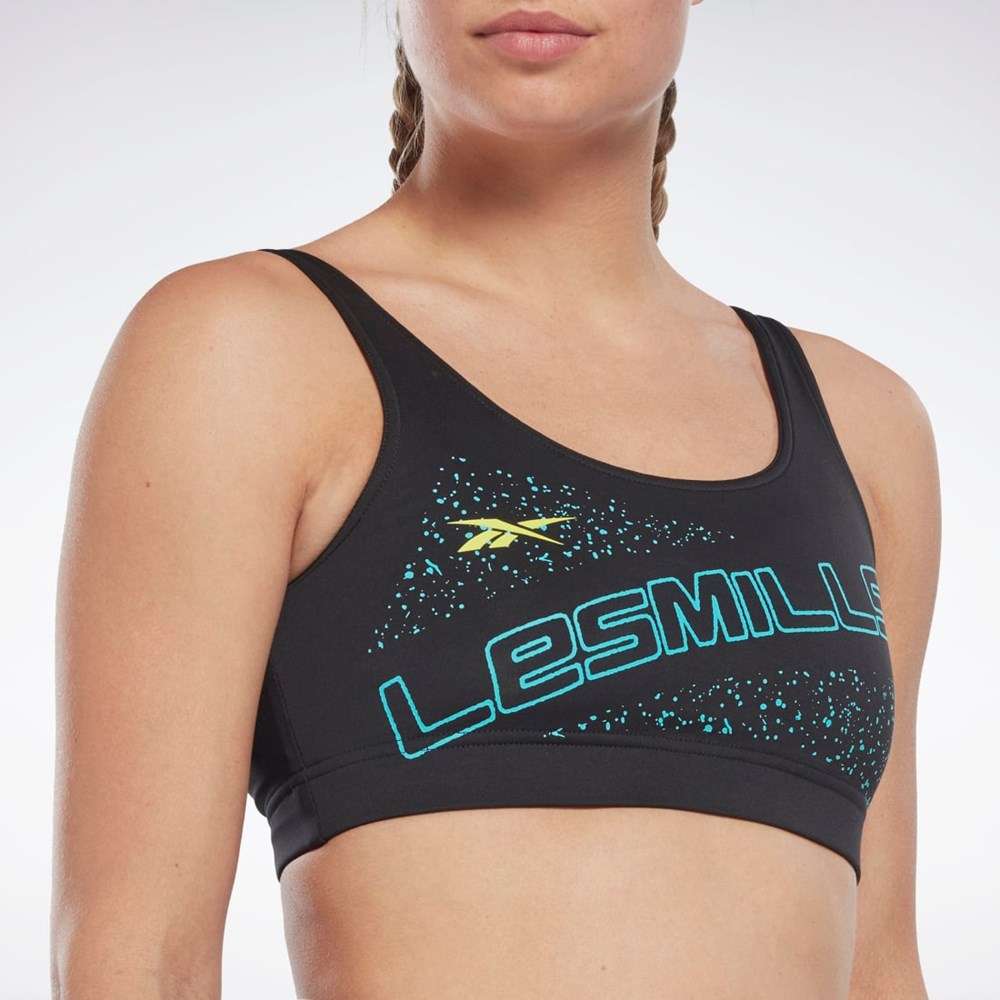 Reebok Les Mills® Sports Bra Mustat | TOLASH-314