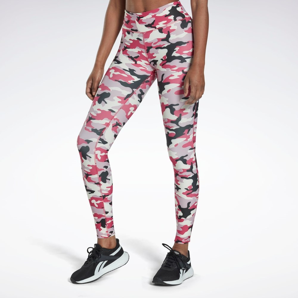 Reebok Lux Bold Camo Print Tights Pinkki | GPAWED-301