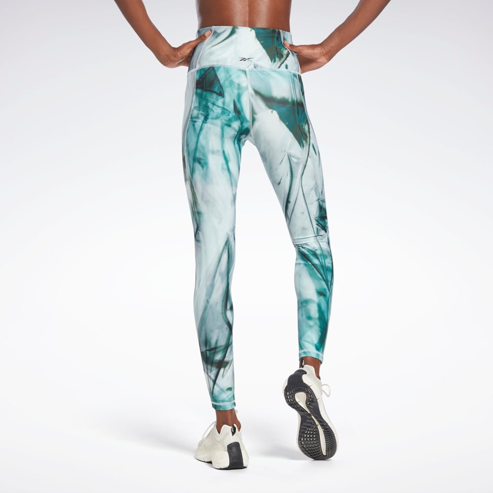 Reebok Lux Bold High-Waisted Liquid Abyss Print Tights Vaalean | HSJWTN-974