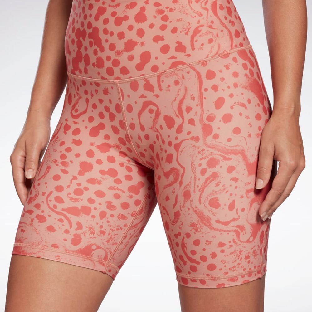 Reebok Lux Bold High-Waisted Modern Safari Print Shorts Koralli | RBCTVX-859