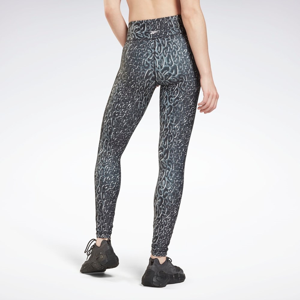 Reebok Lux Bold Leggings Mustat | OFUVYL-790