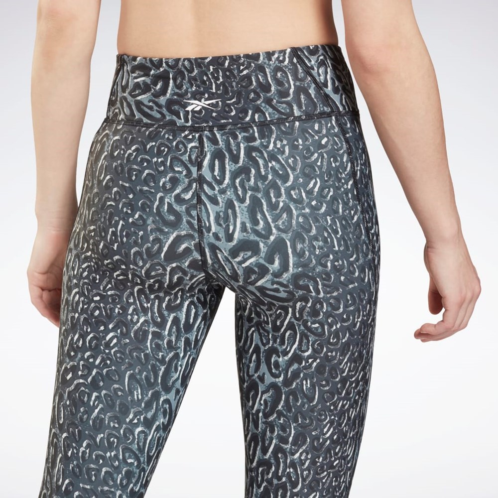 Reebok Lux Bold Leggings Mustat | OFUVYL-790