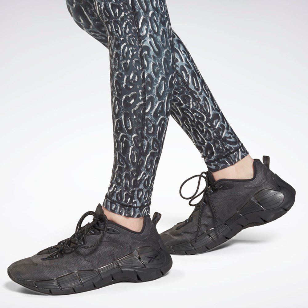 Reebok Lux Bold Leggings Mustat | OFUVYL-790