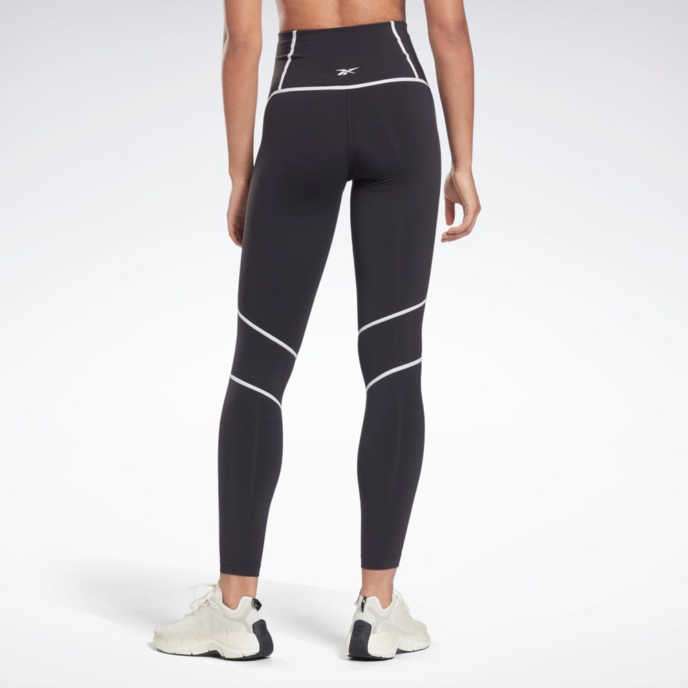Reebok Lux High-Waisted Colorblock Tights Mustat | AXGYVH-287