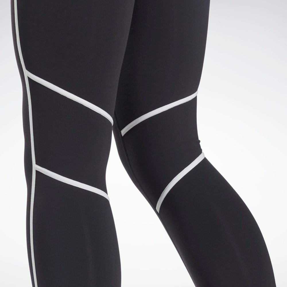 Reebok Lux High-Waisted Colorblock Tights Mustat | AXGYVH-287