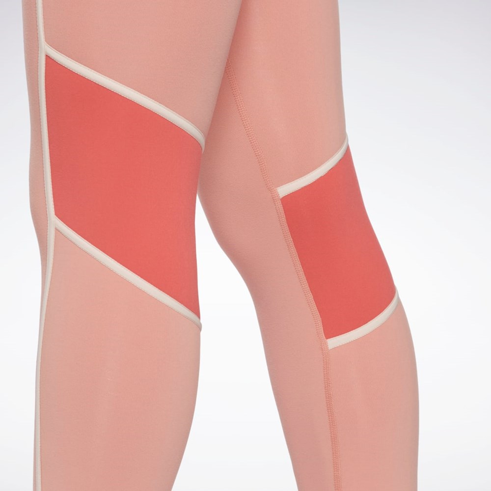 Reebok Lux High-Waisted Colorblock Tights Koralli | DPVSWJ-506