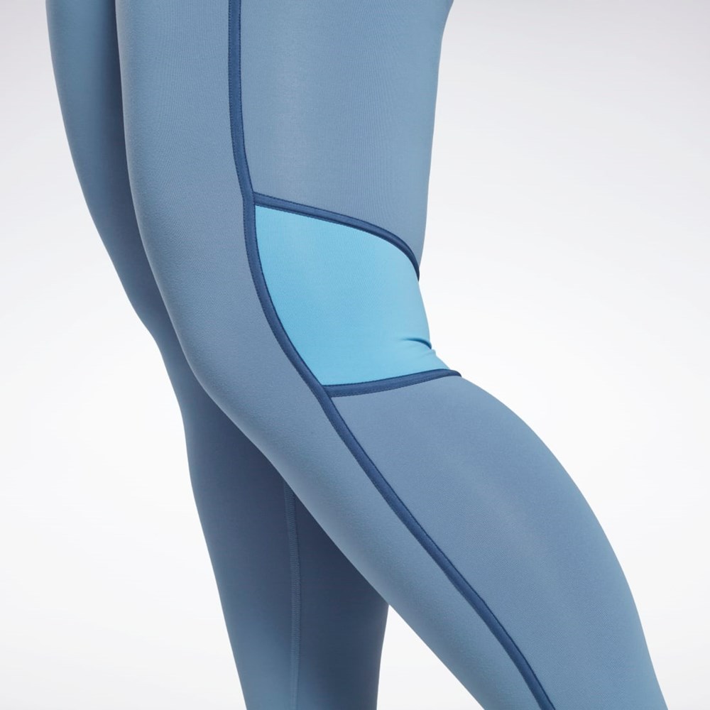 Reebok Lux High-Waisted Colorblock Tights (Plus Size) Sininen | ERKWVY-126