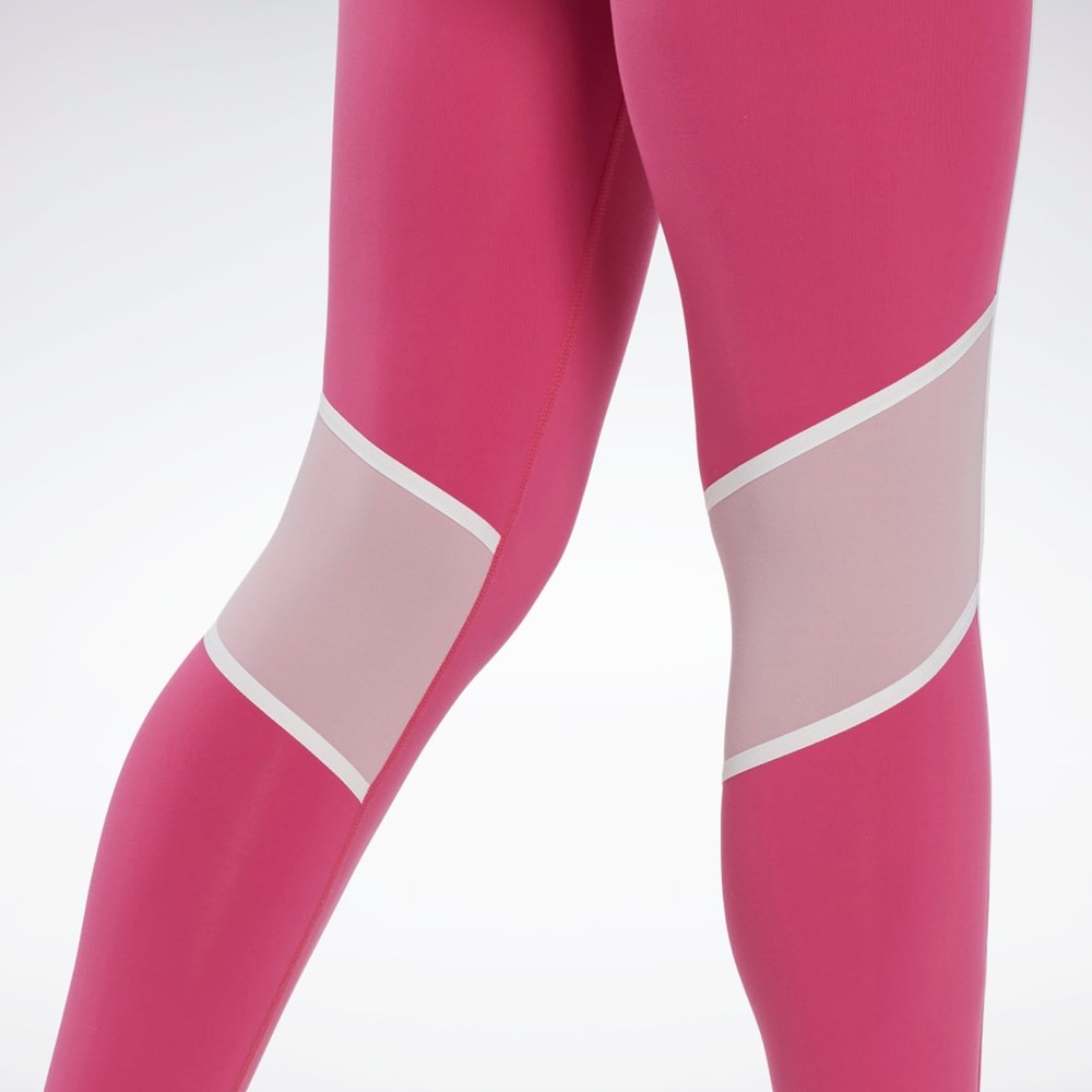 Reebok Lux High-Waisted Colorblock Tights Pinkki | JWKTYR-308