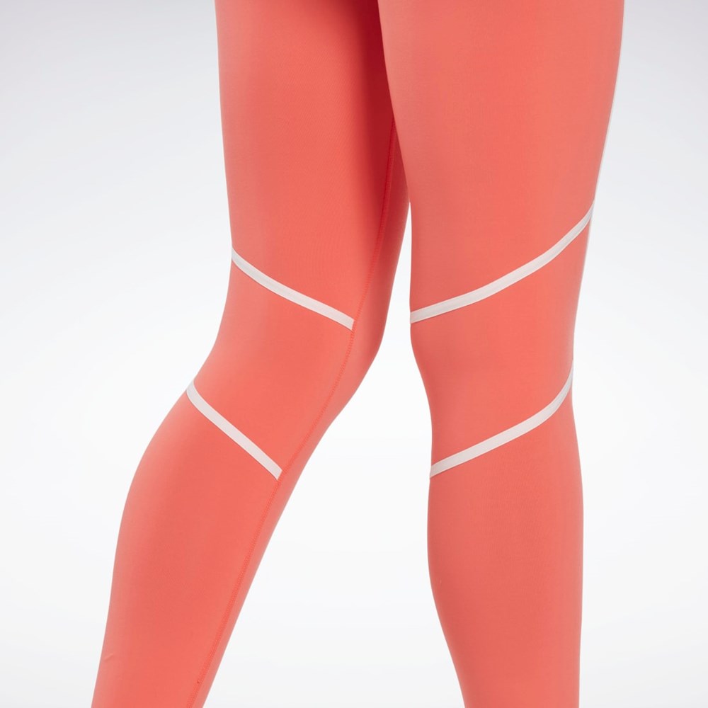 Reebok Lux High-Waisted Colorblock Tights Oranssi | RYAWQU-128