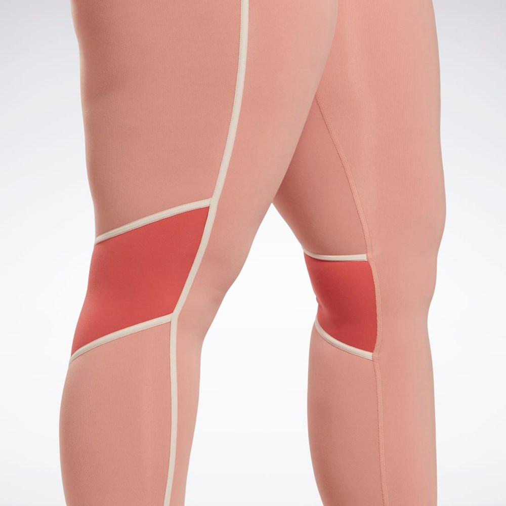 Reebok Lux High-Waisted Colorblock Tights (Plus Size) Koralli | SBMCUY-897