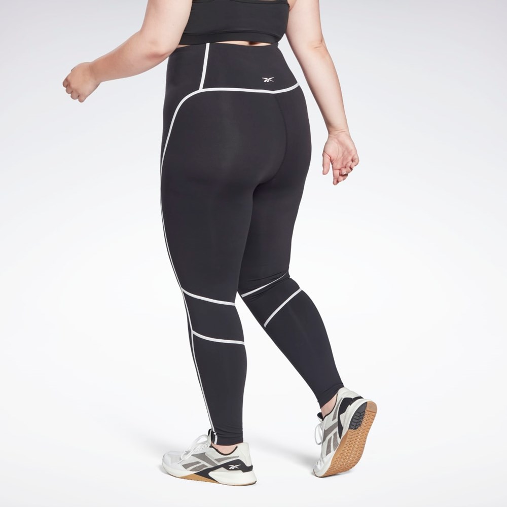 Reebok Lux High-Waisted Colorblock Tights (Plus Size) Mustat | VHCWOE-368