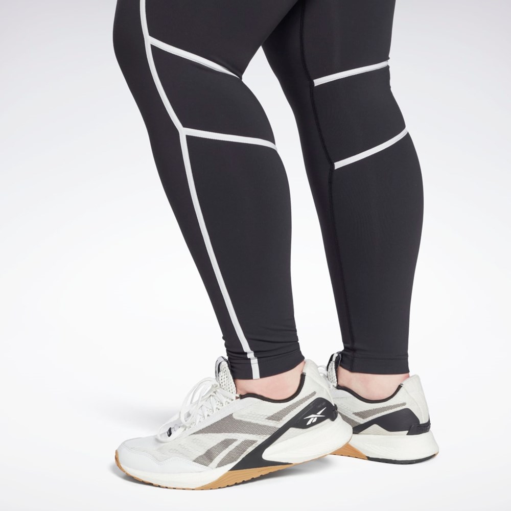 Reebok Lux High-Waisted Colorblock Tights (Plus Size) Mustat | VHCWOE-368