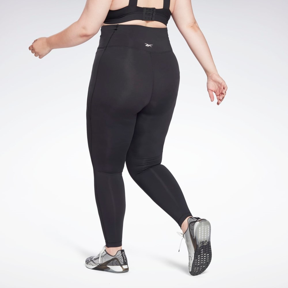 Reebok Lux High-Waisted Tights (Plus Size) Mustat | QGTSBW-507