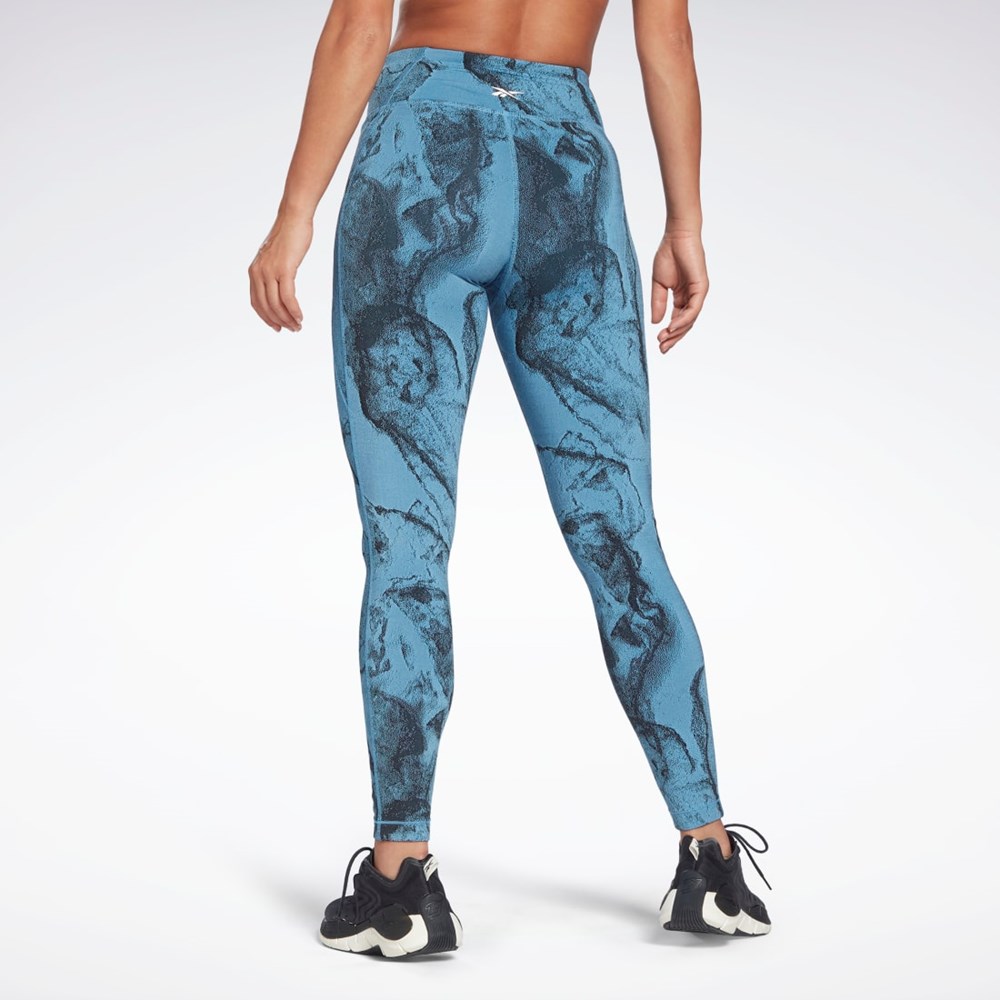 Reebok Lux Jacquard Leggings Sininen | IAFGCO-865