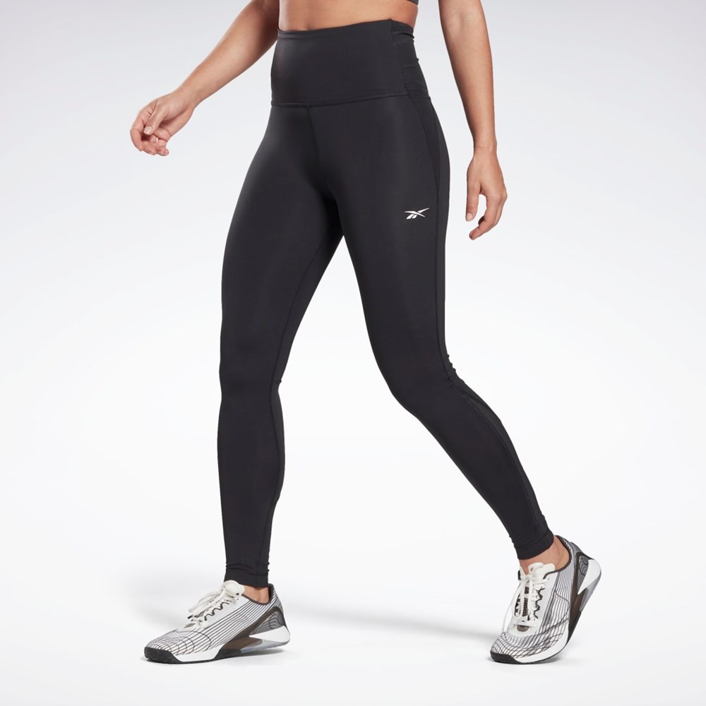 Reebok Lux Perform High-Rise Leggings Mustat | VRDHTW-652