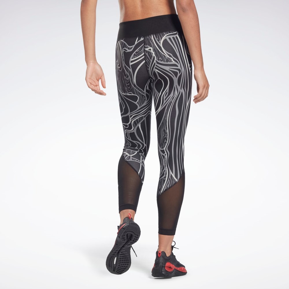 Reebok Lux Perform Mid-Rise Nature Grown Tights Mustat | SOYHQX-546