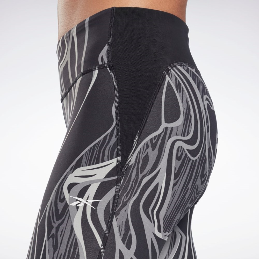 Reebok Lux Perform Mid-Rise Nature Grown Tights Mustat | SOYHQX-546